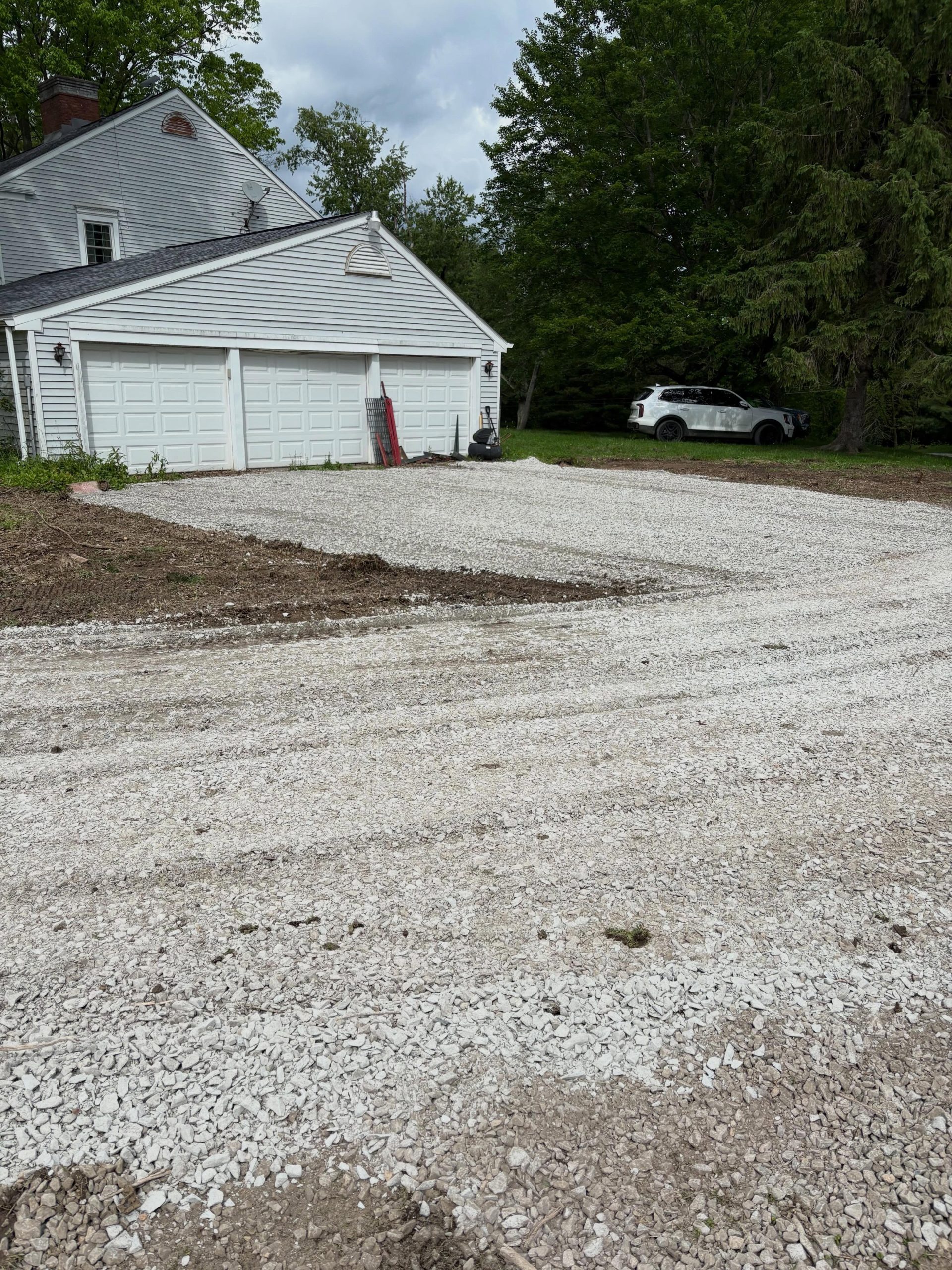 Restored gravel driveway